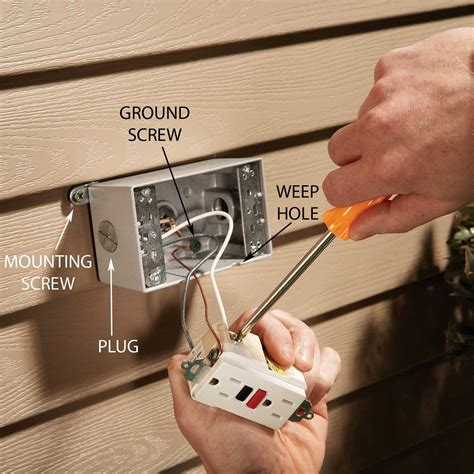 how to install outside electrical outlet box|add outdoor outlet to existing.